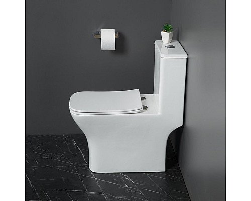 Унитаз-моноблок с сиденьем дюропласт soft close, P-trap BelBagno NEON BB8617CPR-MN/SC Унитаз-моноблок с сиденьем дюропласт soft close, P-trap BelBagno NEON BB8617CPR-MN/SC