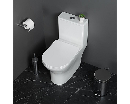 Унитаз-моноблок с сиденьем дюропласт soft close, P-trap BelBagno LOUNGE BB8618CPR-MN/SC