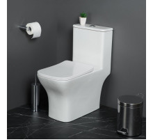 Унитаз-моноблок безободковый с сиденьем дюропласт soft close, P-trap BelBagno NEON BB8617CPR-MN/SC