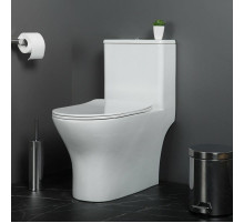 Унитаз-моноблок с сиденьем дюропласт soft close, P-trap BelBagno LOUNGE BB8618CPR-MN/SC