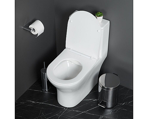 Унитаз-моноблок с сиденьем дюропласт soft close, P-trap BelBagno LOUNGE BB8618CPR-MN/SC