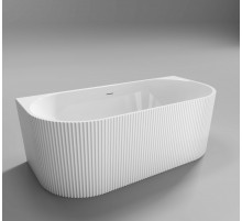 Пристенная, полукруглая акриловая ванна в комплекте со сливом-переливом BelBagno BB713-1700-800-MATT матовая