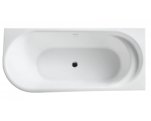 Угловая, овальная акриловая ванна в комплекте со сливом-переливом BB410-1700-780-R