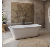 Отдельностоящая, прямоугольная акриловая ванна DUE в комплекте со сливом-переливом BelBagno BB702-1700-800-K