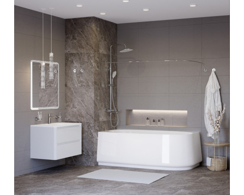 Акриловая ванна угловая левосторонняя 165х80 см. CEZARES CZR-LUX-CORNER-165-80-58-L