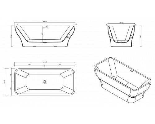 Акриловая ванна BelBagno BB73-1700-750