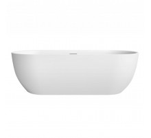 Отдельностоящая овальная акриловая ванна со сливом-переливом цвета хром BelBagno BB417-1900-800