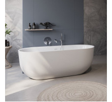 Отдельностоящая, овальная акриловая ванна в комплекте со сливом-переливом BelBagno BB706-1700-770