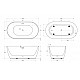 Отдельностоящая овальная акриловая ванна в комплекте со сливом-переливом BelBagno BB413-1500-800