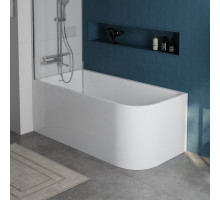 Пристенная, прямоугольная акриловая ванна в комплекте со сливом-переливом BelBagno BB712-1700-730-L левосторонняя