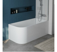 Пристенная прямоугольная акриловая ванна со сливом-переливом BelBagno BB712-1500-730-R правосторонняя