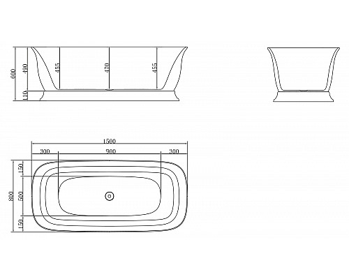 Акриловая ванна BelBagno BB400-1500-800