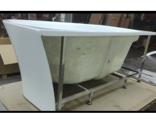 Угловая, овальная акриловая ванна в комплекте со сливом-переливом BB410-1700-780-R