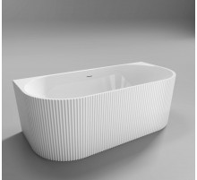 Пристенная, полукруглая акриловая ванна в комплекте со сливом-переливом BelBagno BB713-1700-800