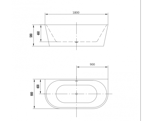 Акриловая ванна Art&Max AM-206-1800-800 пристенная