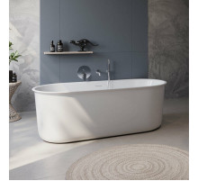 Отдельностоящая, овальная акриловая ванна в комплекте со сливом-переливом BelBagno BB709-1700-780