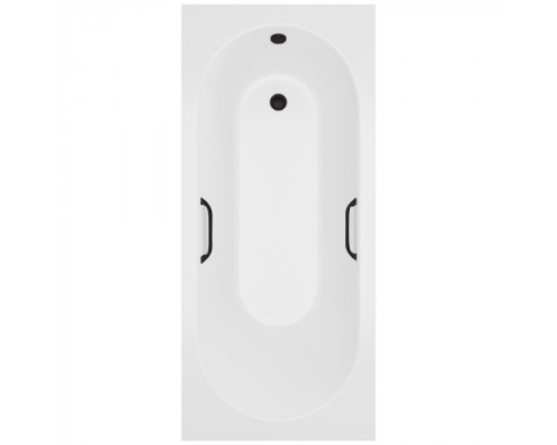 Ванна из литьевого мрамора Delice Bravo 160х70 матовая с черными ручками DLR330033RB-M