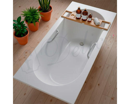 Ванна из литьевого мрамора Delice Bravo 170х70 глянцевая с ручками Хром DLR330034R-G