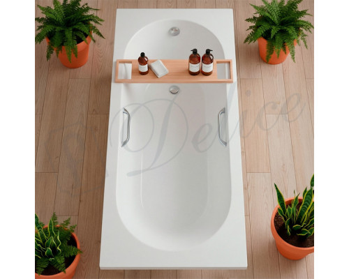 Ванна из литьевого мрамора Delice Bravo 160х70 глянцевая с ручками Хром DLR330033R-G