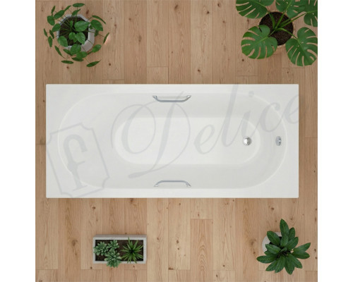 Ванна из литьевого мрамора Delice Bravo 160х70 матовая с ручками Хром DLR330033R-M
