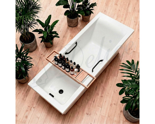 Ванна из литьевого мрамора Delice Diapason 180х70 матовая с черными ручками DLR330008RB-M