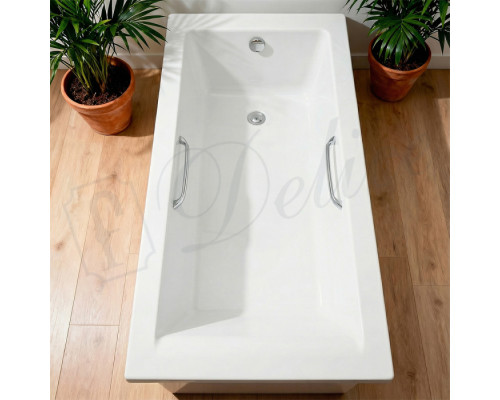 Ванна из литьевого мрамора Delice Diapason 180х80 матовая с ручками Хром DLR330009R-M