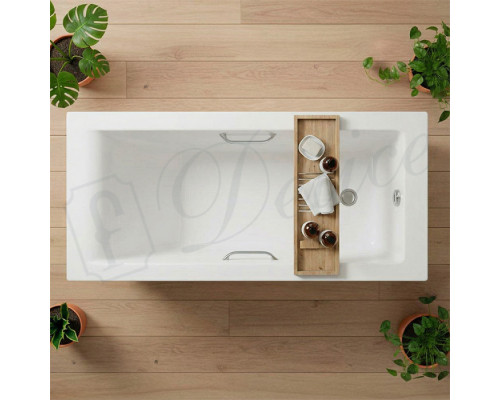 Ванна из литьевого мрамора Delice Diapason 170х80 матовая с ручками Хром DLR330007R-M