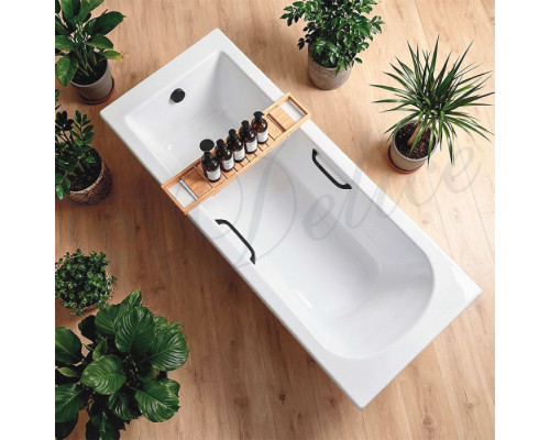 Ванна из литьевого мрамора Delice Scandi 170х70 глянцевая с черными ручками DLR330025RB-G