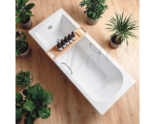 Ванна из литьевого мрамора Delice Scandi 180х80 глянцевая с ручками Хром DLR330031R-G