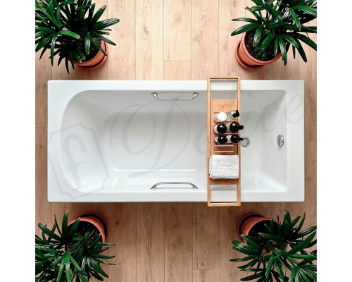 Ванна из литьевого мрамора Delice Scandi 180х70 глянцевая с ручками Хром DLR330029R-G