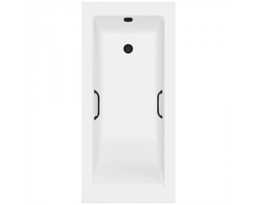 Ванна из литьевого мрамора Delice Diapason 170х70 матовая с черными ручками DLR330005RB-M