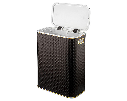 Корзина для белья Geralis PCG-B PUNTO шоколад, кант золото, стандартная