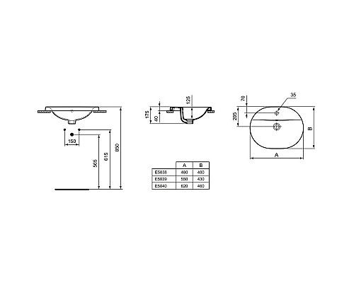 Заказать Раковина 62х46 см Ideal Standard Connect E504001 в магазине сантехники Santeh-Crystal.ru