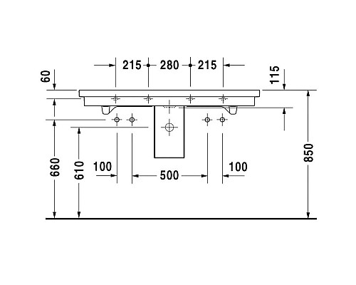 Приобрести Раковина 120х50,5 см Duravit 2nd Floor 0491120024 в магазине сантехники Santeh-Crystal.ru