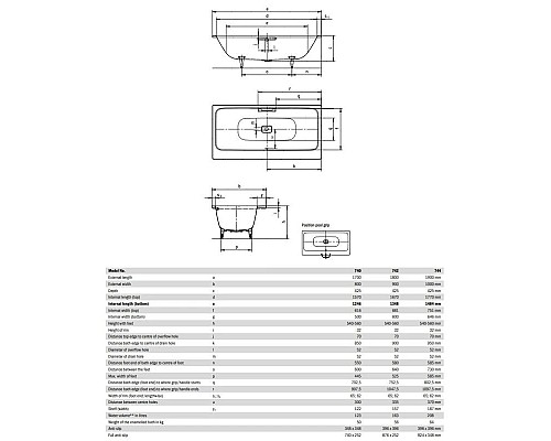 Заказать Стальная ванна 170х80 см Kaldewei Asymmetric Duo 740 с покрытием Anti-Slip и Easy-Clean в магазине сантехники Santeh-Crystal.ru