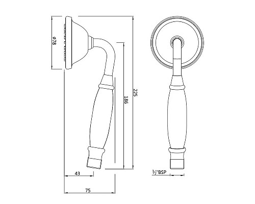 Заказать Душевая лейка 78 мм Jaquar HSH-CHR-9537N в магазине сантехники Santeh-Crystal.ru