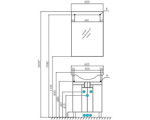 Приобрести Тумба белый глянец 55,4 см Акватон Фиджи 1A179601FG010 в магазине сантехники Santeh-Crystal.ru