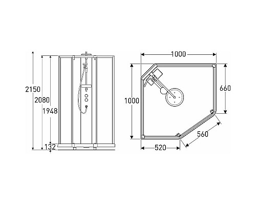 Заказать Душевая кабина 100х100х215 см IDO Showerama 10-5 Comfort 558.207.313 прозрачное в магазине сантехники Santeh-Crystal.ru