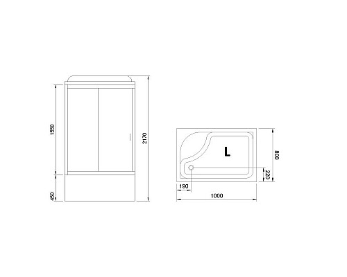 Приобрести Душевая кабина 100х80х217 см Royal Bath RB8100BP6-WC-CH-L матовое в магазине сантехники Santeh-Crystal.ru