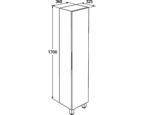 Купить Пенал напольный белый глянец R IDDIS Custo CUS40W0i97 в магазине сантехники Santeh-Crystal.ru