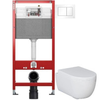 Комплект подвесной унитаз Ambassador Abner 103T20001R-102T20001 + система инсталляции Tece 9400413