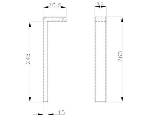 Полотенцедержатель 26 см AltroBagno Aperto AltroBagnoAperto081304NeOp