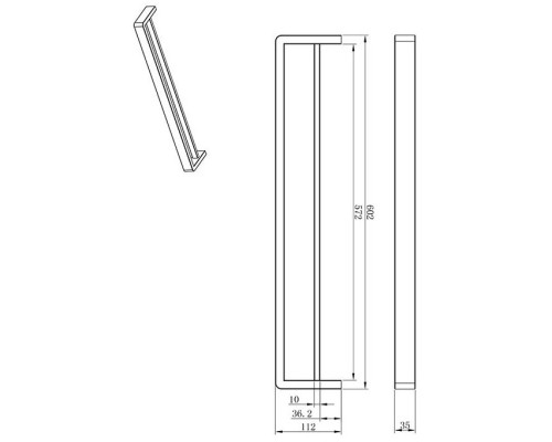 Полотенцедержатель 60,2 см AltroBagno Aperto AltroBagnoAperto081404Cr