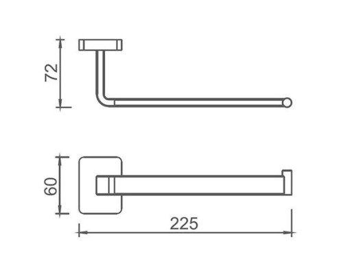 Полотенцедержатель 22,5 см AltroBagno Quadro AltroBagnoQuadro081307Cr