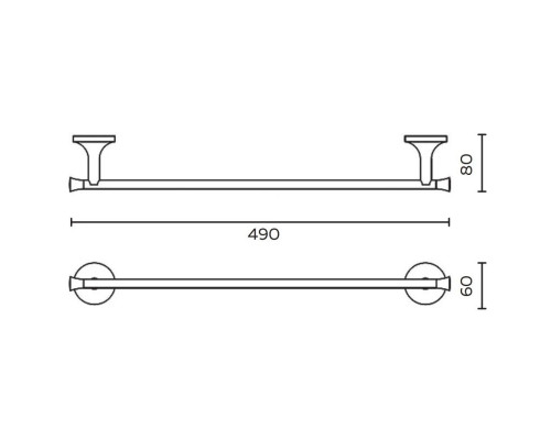 Полотенцедержатель 49 см AltroBagno Corposo AltroBagnoCorposo081310Cr