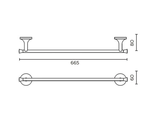 Полотенцедержатель 66,5 см AltroBagno Corposo AltroBagnoCorposo081311Cr