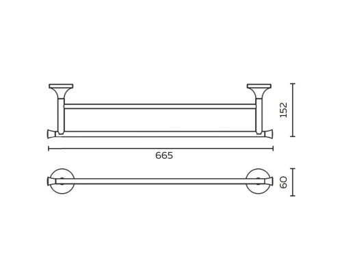 Полотенцедержатель 66,5 см AltroBagno Corposo AltroBagnoCorposo081407Or