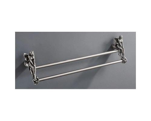 Заказать Полотенцедержатель двойной 60 см серебро Art&Max Fairy AM-0988-T в магазине сантехники Santeh-Crystal.ru