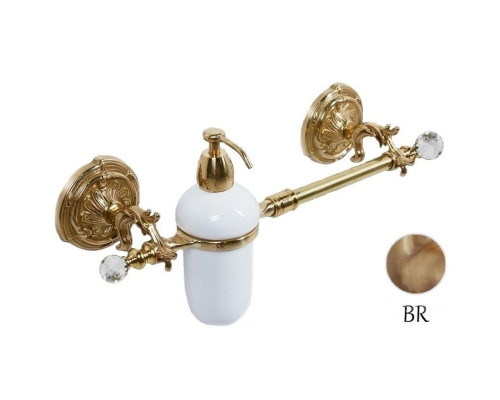 Купить Полотенцедержатель с дозатором жидкого мыла бронза Art&Max Barocco Crystal AM-2057D-Br-C в магазине сантехники Santeh-Crystal.ru