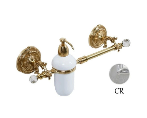 Заказать Полотенцедержатель с дозатором жидкого мыла хром Art&Max Barocco Crystal AM-2057D-Cr-C в магазине сантехники Santeh-Crystal.ru